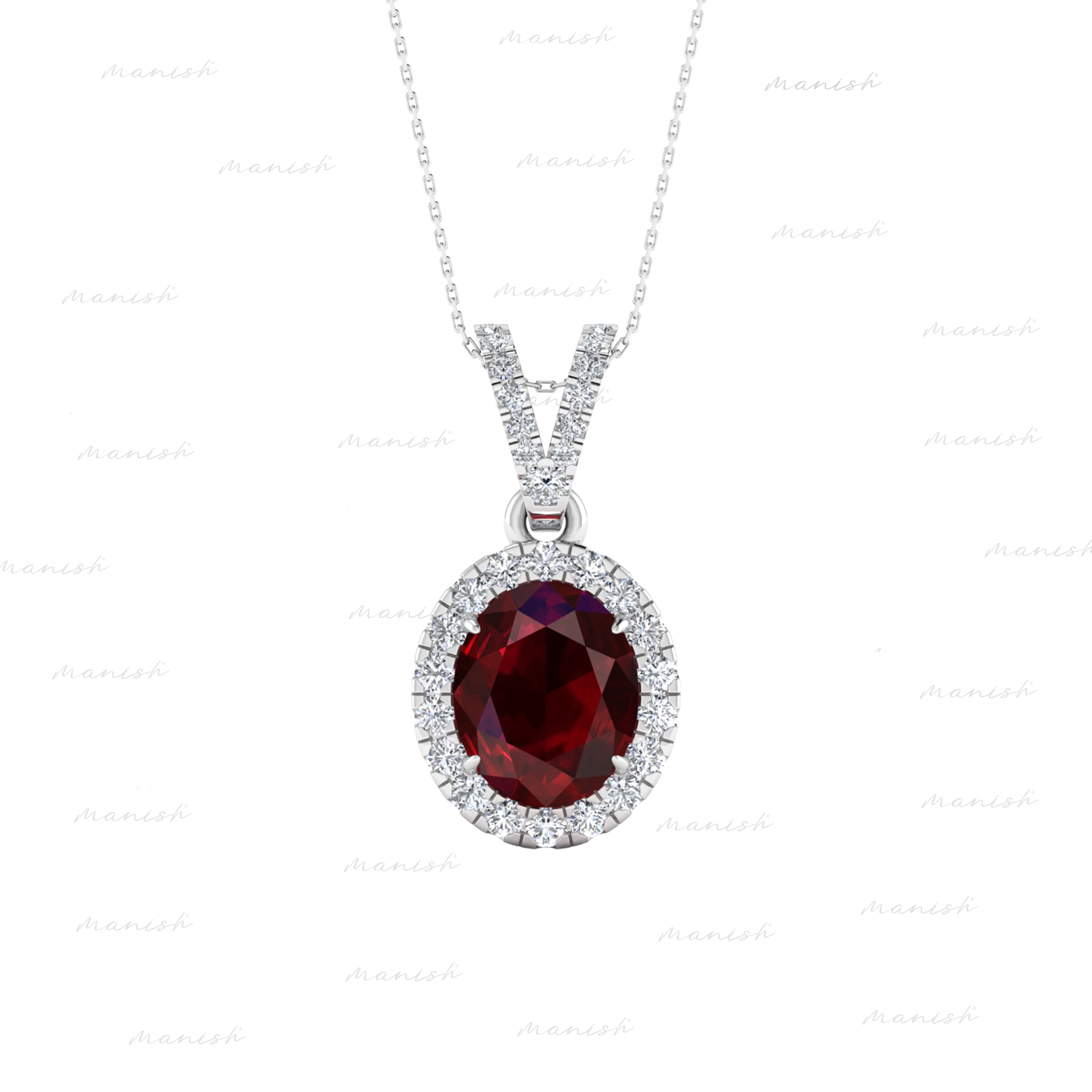 Eloa Diamond and Ruby Pendant